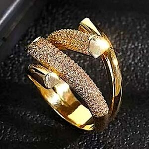 Gold Plated Micro Zircon Statement Ring